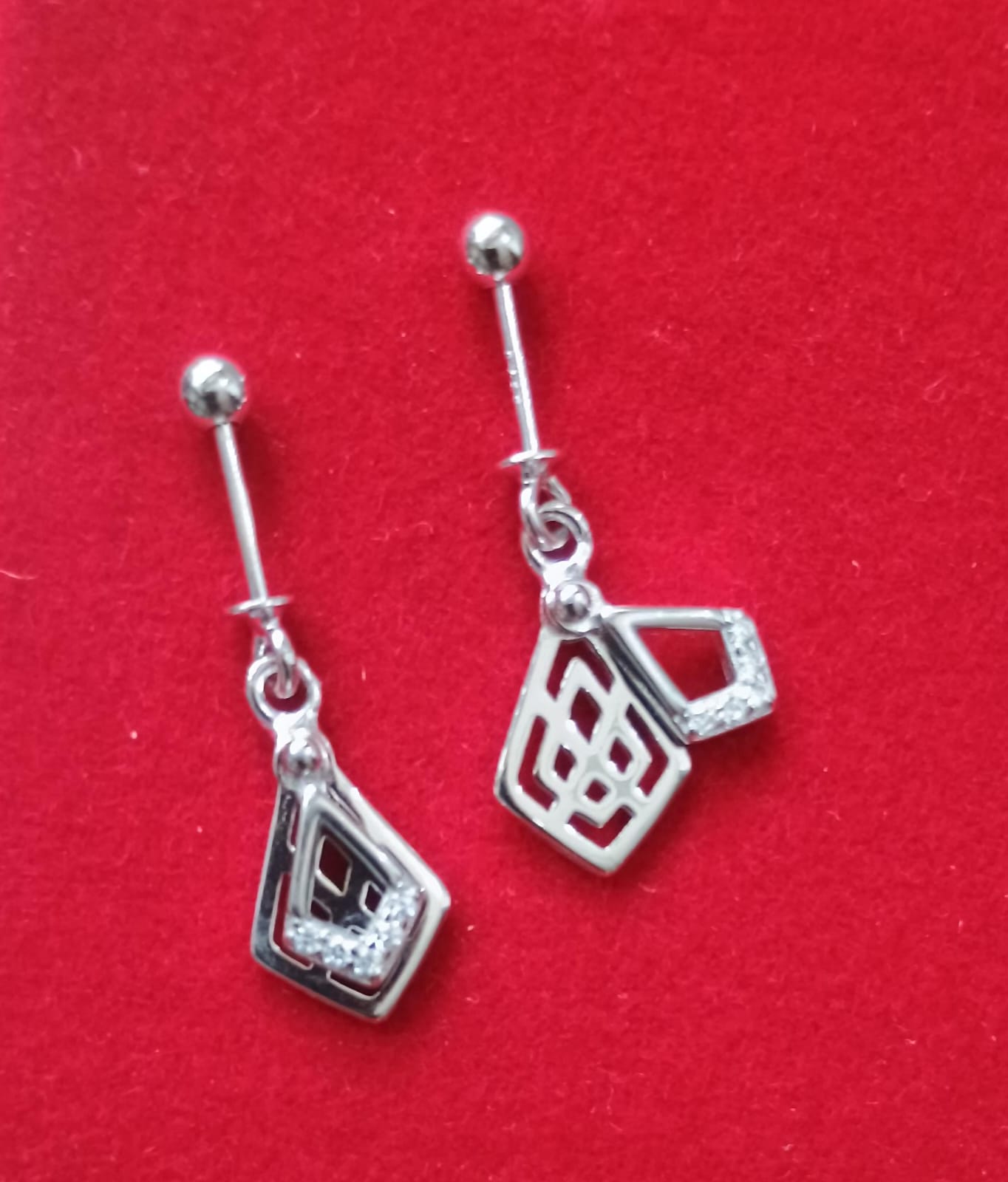 Double Diamond Shaped Helix Piercing Earrings