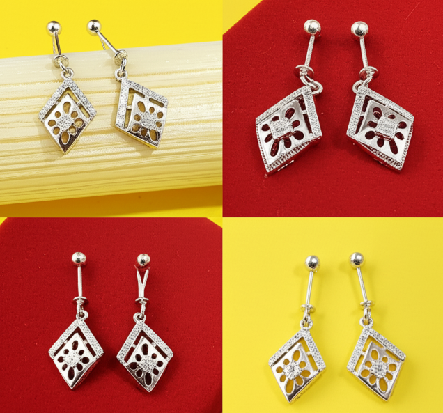 Diamond Shaped Helix Piercing Earrings