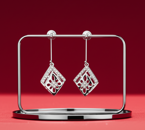 Diamond Shaped Helix Piercing Earrings
