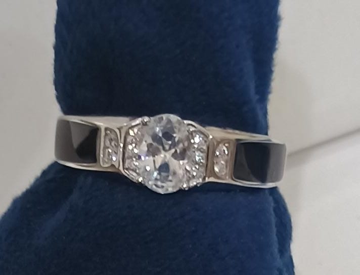 Oval Cz Gents Ring