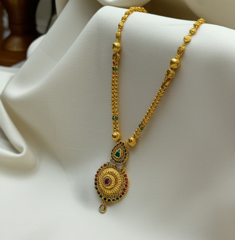 Silver Jadau Gold Plated Necklace