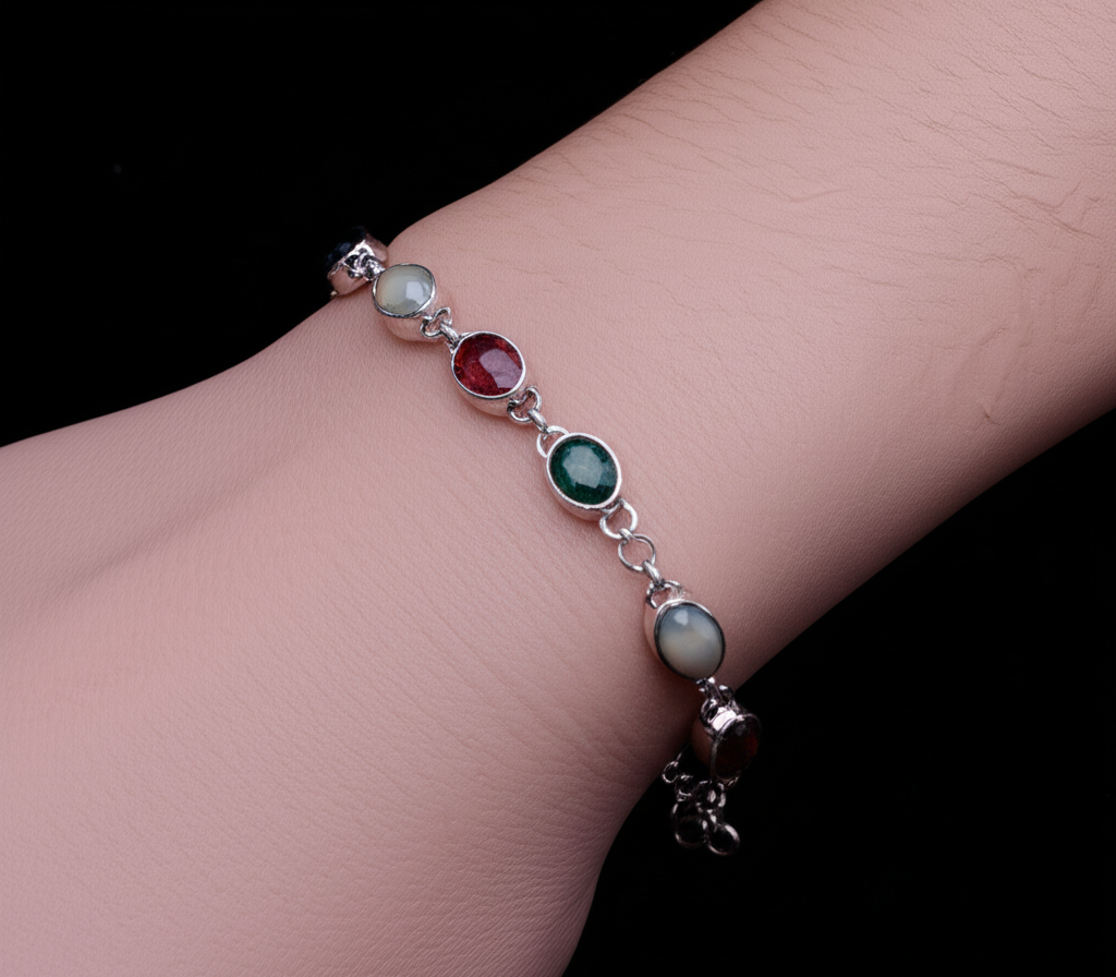 Semi Precious Stones Navrattan Bracelet