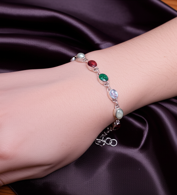 Semi Precious Stones Navrattan Bracelet
