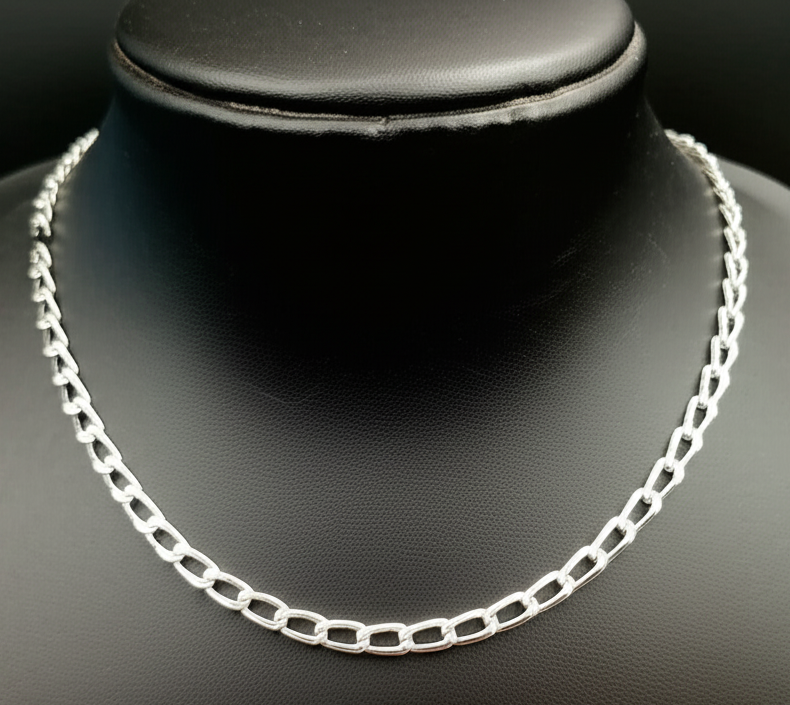 Fancy Curb Silver Chain