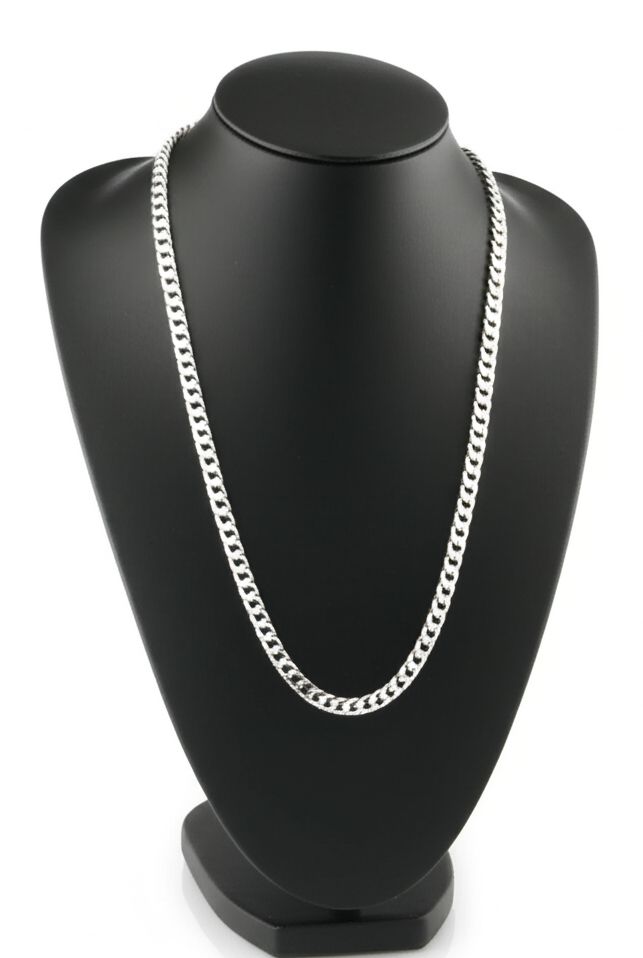 Fancy Curb Silver Chain