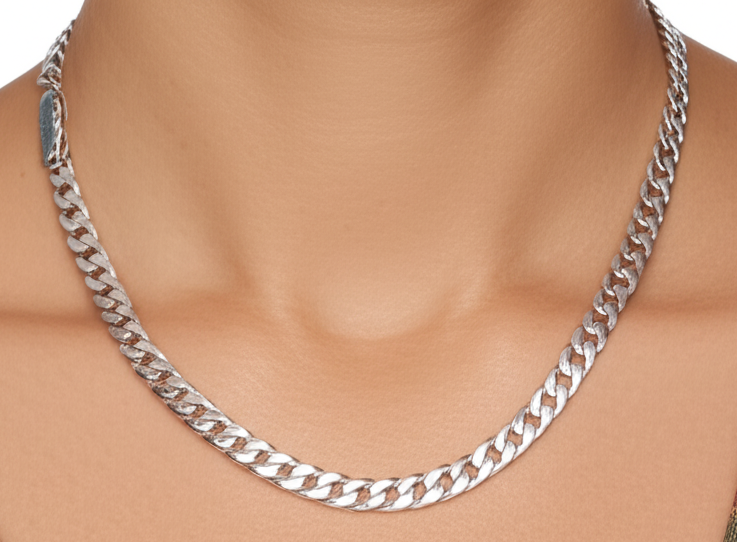 Fancy Curb Silver Chain