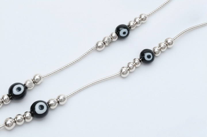 Blue Evil Eye Three Formation Anklet