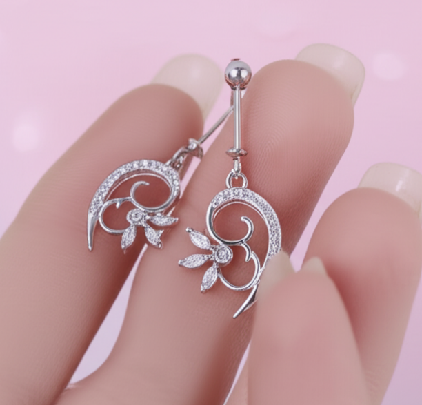 Half Curved Flower Helix Piercing Earrings