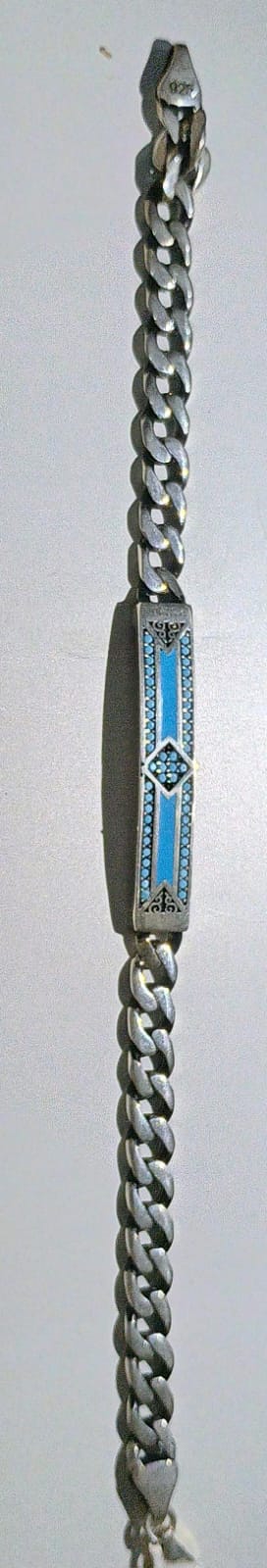 925 Blue Enamel Coloured Men's Bracelet