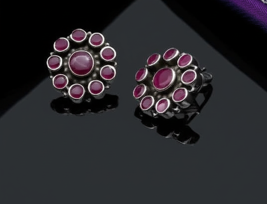 Dyed Indian Ruby Pendant Set