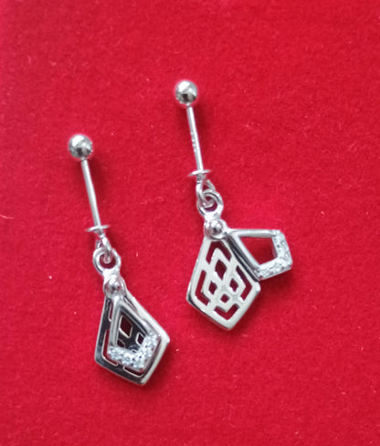 Double Diamond Shaped Helix Piercing Earrings