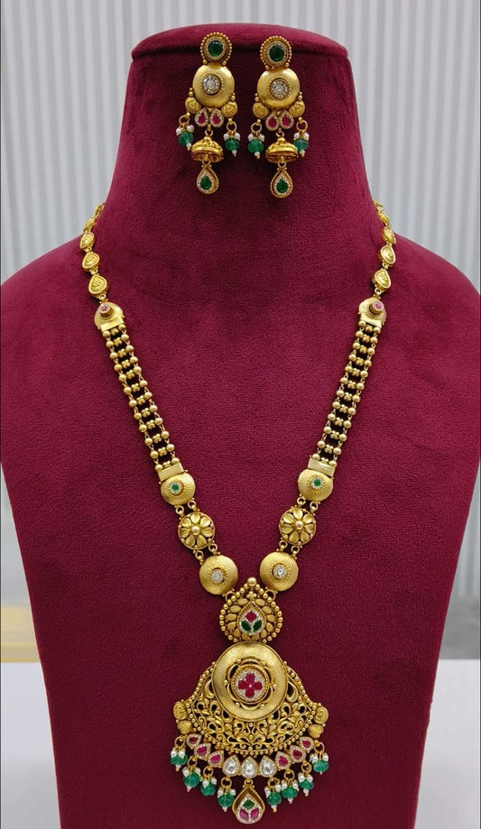 Long Gold Plated Necklace Set
