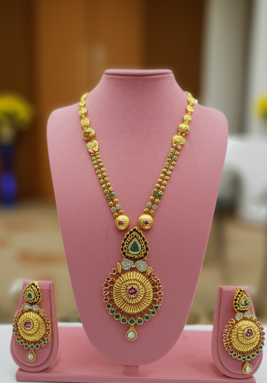 Silver Jadau Gold Plated Necklace