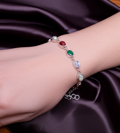 Semi Precious Stones Navrattan Bracelet