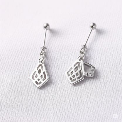 Double Diamond Shaped Helix Piercing Earrings