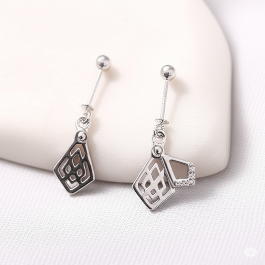 Double Diamond Shaped Helix Piercing Earrings