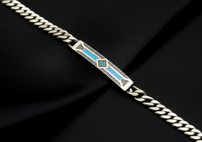 925 Blue Enamel Coloured Men's Bracelet