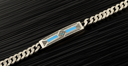925 Blue Enamel Coloured Men's Bracelet
