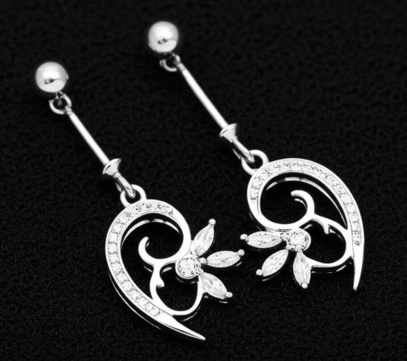 Half Curved Flower Helix Piercing Earrings