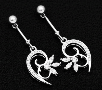 Half Curved Flower Helix Piercing Earrings