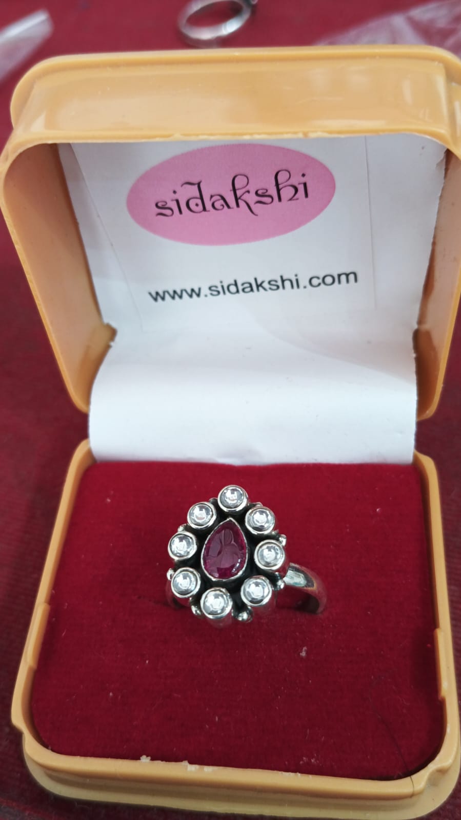 Floral Dyed Ruby Ring