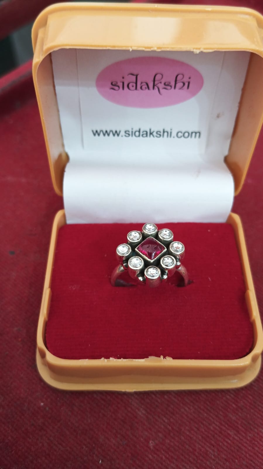 Floral Dyed Ruby Ring