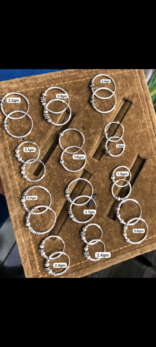 Different varieties of Oxidised Silver Balis